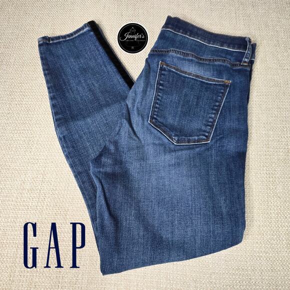 GAP Denim - Gap 1969 Women's True Skinny Super High Rise Black Velvet Trim Jeans Size 30R